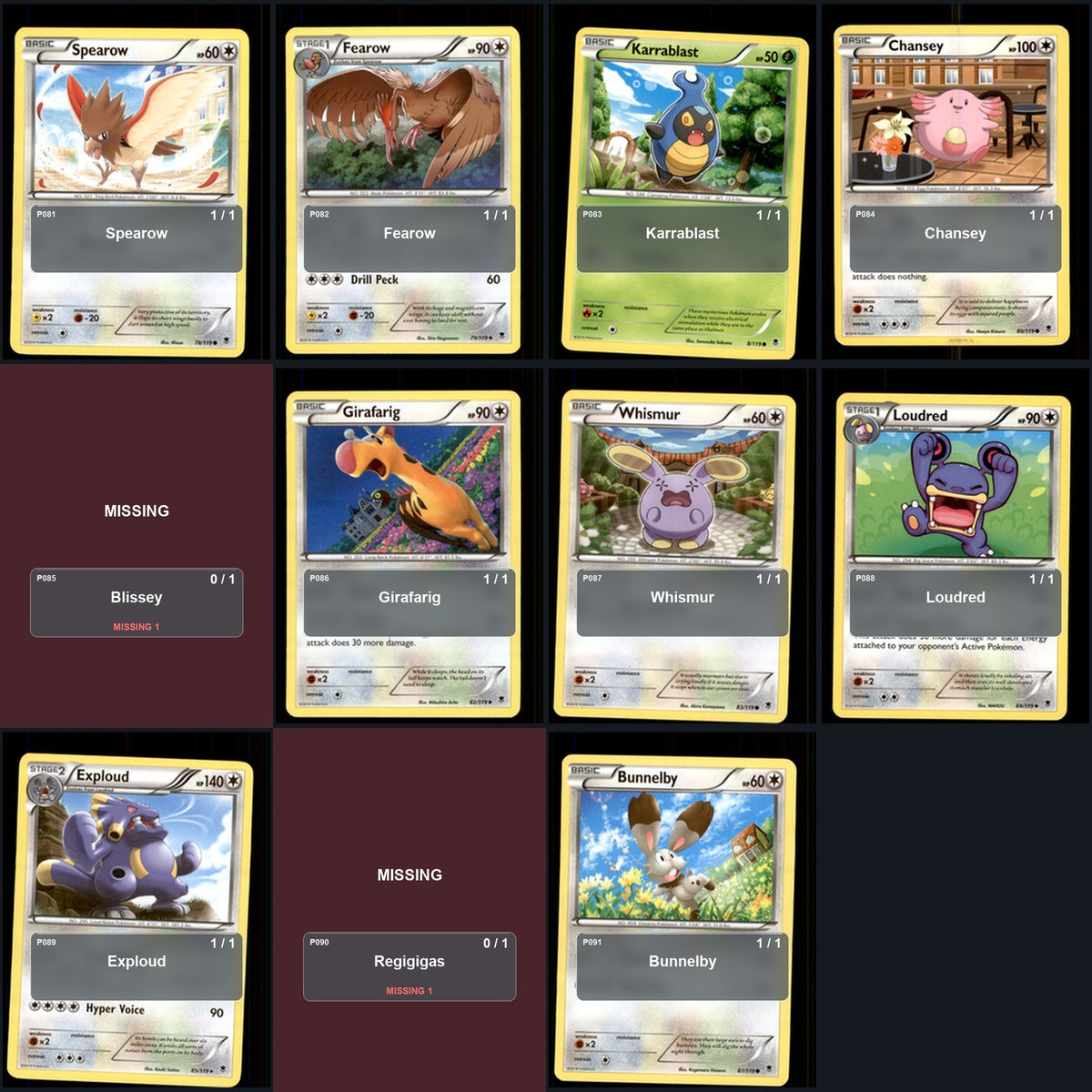 Pokemon TCG XY - Phantom Forces C/UC/R Standard Set 79 Cards