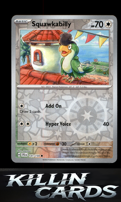 Reverse Holofoil Squawkabilly 141/159 Pokemon Common SV09: Journey Together Card
