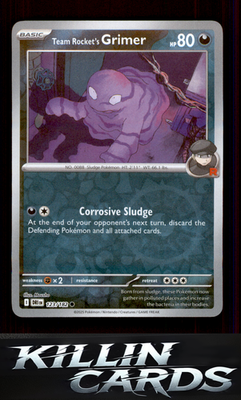 Reverse Holofoil Team Rocket's Grimer 123/182 Pokemon Common SV10: Destined Riva