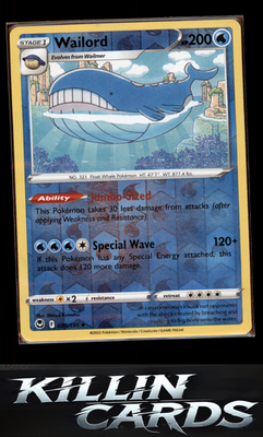 Reverse Holofoil Wailord 038/195 Pokemon Uncommon SWSH12: Silver Tempest Card NM