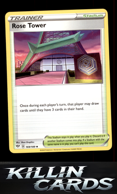 Rose Tower 169/189 Pokemon Uncommon SWSH03: Darkness Ablaze Card NM