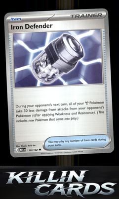Iron Defender 118/132 Pokemon Uncommon ME01: Mega Evolution Card NM