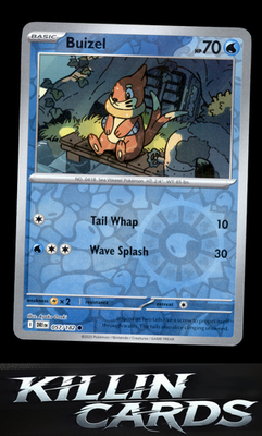Reverse Holofoil Buizel 057/182 Pokemon Common SV10: Destined Rivals Card NM