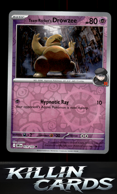 Reverse Holofoil Team Rocket's Drowzee 079/182 Pokemon Common SV10: Destined Riv