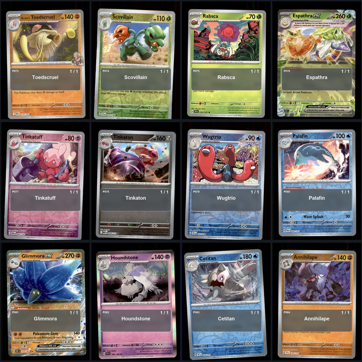 Pokemon TCG Generation 9 Paldea Pokemon Pokedex Set 119 Cards Collection