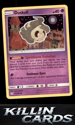 Duskull 83/236 Pokemon Common SM - Cosmic Eclipse Card NM