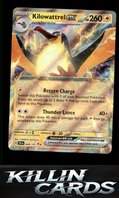 Kilowattrel ex 068/191 Pokemon Double Rare SV08: Surging Sparks Card NM