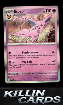Espeon 033/131 Pokemon Rare SV: Prismatic Evolutions Card NM