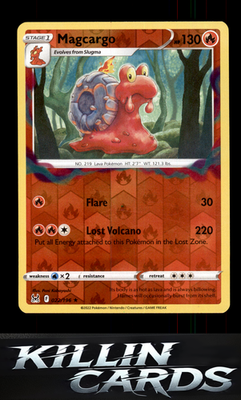 Reverse Holofoil Magcargo 022/196 Pokemon Rare SWSH11: Lost Origin Card NM