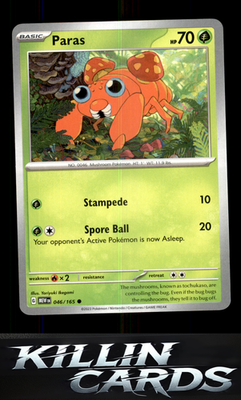 Paras 046/165 Pokemon Common SV: Scarlet & Violet 151 Card NM
