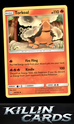 Torkoal 29/236 Pokemon Uncommon SM - Cosmic Eclipse Card NM
