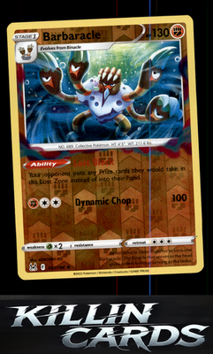 Reverse Holofoil Barbaracle 107/196 Pokemon Holo Rare SWSH11: Lost Origin Card N