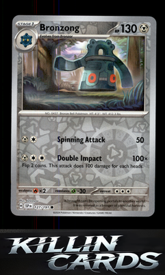 Reverse Holofoil Bronzong 127/191 Pokemon Common SV08: Surging Sparks Card NM