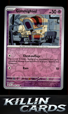 Reverse Holofoil Gimmighoul 044/091 Pokemon Common SV: Paldean Fates Card NM
