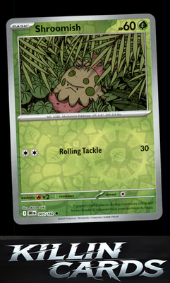 Reverse Holofoil Shroomish 005/182 Pokemon Common SV10: Destined Rivals Card NM