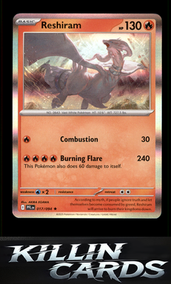 Reshiram 017/094 Pokemon Rare ME02: Phantasmal Flames Card NM