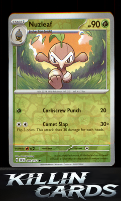 Reverse Holofoil Nuzleaf 004/162 Pokemon Common SV05: Temporal Forces Card NM