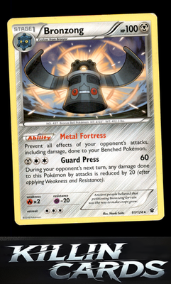 Bronzong 61/124 Pokemon Rare XY - Fates Collide Card LP