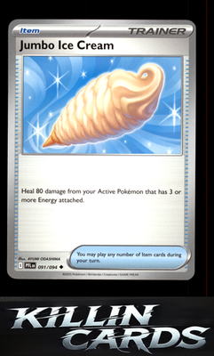 Jumbo Ice Cream 091/094 Pokemon Uncommon ME02: Phantasmal Flames Card NM