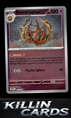 Reverse Holofoil Brambleghast 047/094 Pokemon Uncommon ME02: Phantasmal Flames C