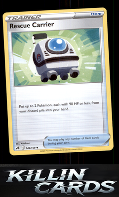 Rescue Carrier 142/159 Pokemon Uncommon SWSH: Crown Zenith Card NM