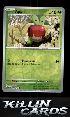 Reverse Holofoil Applin 016/182 Pokemon Common SV10: Destined Rivals Card NM