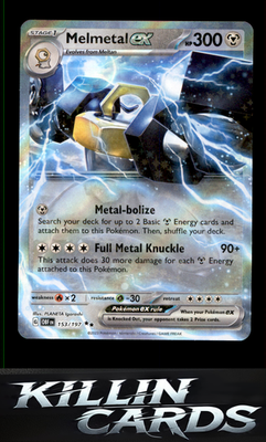 Melmetal ex 153/197 Pokemon Double Rare SV03: Obsidian Flames Card NM