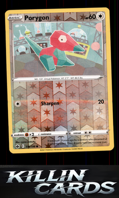 Reverse Holofoil Porygon 116/198 Pokemon Common SWSH06: Chilling Reign Card NM