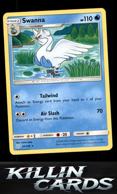 Swanna 60/236 Pokemon Rare SM - Cosmic Eclipse Card NM
