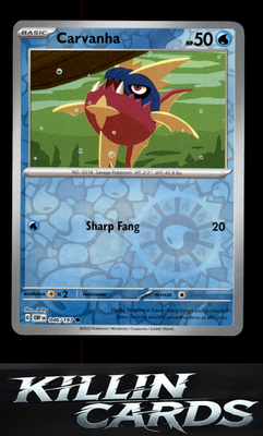 Reverse Holofoil Carvanha 046/197 Pokemon Common SV03: Obsidian Flames Card NM