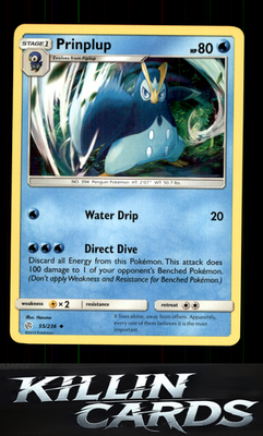 Prinplup 55/236 Pokemon Uncommon SM - Cosmic Eclipse Card NM