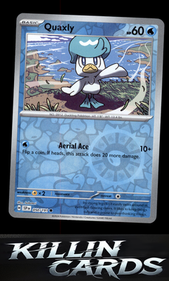 Reverse Holofoil Quaxly 050/191 Pokemon Common SV08: Surging Sparks Card NM