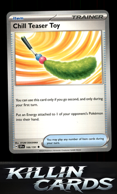 Chill Teaser Toy 166/191 Pokemon Uncommon SV08: Surging Sparks Card NM