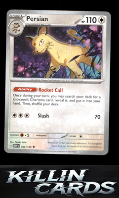 Persian 053/165 Pokemon Uncommon SV: Scarlet & Violet 151 Card NM