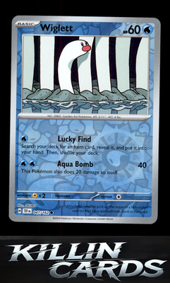 Reverse Holofoil Wiglett 047/162 Pokemon Common SV05: Temporal Forces Card NM