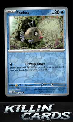 Reverse Holofoil Feebas 035/182 Pokemon Common SV04: Paradox Rift Card NM
