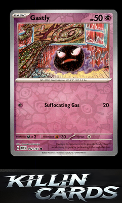 Reverse Holofoil Gastly 092/165 Pokemon Common SV: Scarlet & Violet 151 Card NM