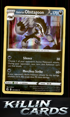 Galarian Obstagoon 161/264 Pokemon Holo Rare SWSH08: Fusion Strike Card NM