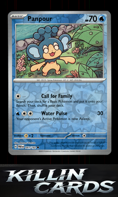 Reverse Holofoil Panpour 041/182 Pokemon Common SV04: Paradox Rift Card NM