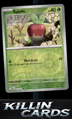 Reverse Holofoil Applin 016/182 Pokemon Common SV10: Destined Rivals Card NM