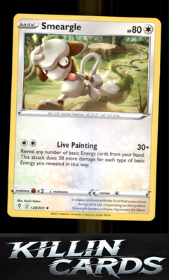 Smeargle 128/203 Pokemon Rare SWSH07: Evolving Skies Card NM