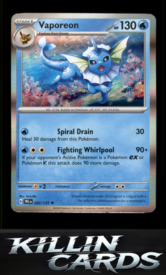 Vaporeon 022/131 Pokemon Rare SV: Prismatic Evolutions Card NM