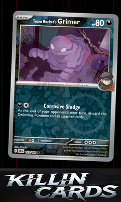 Reverse Holofoil Team Rocket's Grimer 123/182 Pokemon Common SV10: Destined Riva