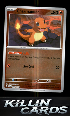 Reverse Holofoil Charmander 011/094 Pokemon Common ME02: Phantasmal Flames Card