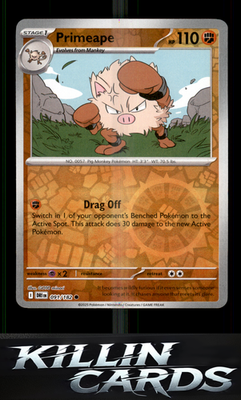 Reverse Holofoil Primeape 091/182 Pokemon Common SV10: Destined Rivals Card NM