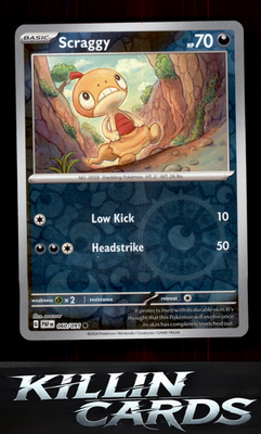 Reverse Holofoil Scraggy 060/091 Pokemon Common SV: Paldean Fates Card NM