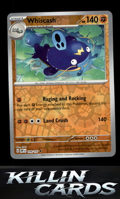 Reverse Holofoil Whiscash 109/197 Pokemon Uncommon SV03: Obsidian Flames Card NM