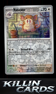 Reverse Holofoil Raticate 020/165 Pokemon Uncommon SV: Scarlet & Violet 151 Card