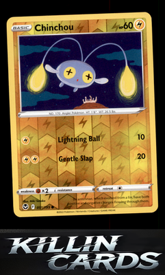 Reverse Holofoil Chinchou 051/195 Pokemon Common SWSH12: Silver Tempest Card NM