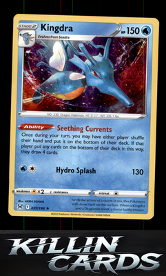 Kingdra 037/196 Pokemon Holo Rare SWSH11: Lost Origin Card NM